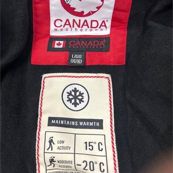 CANADA WEATHER GEAR Girls Winter Coat Large (14/16) Black NWT - Picture 4 of 9